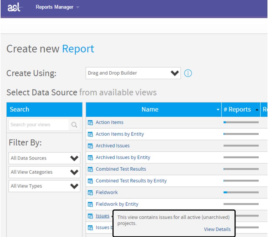 How to filter on the Issues field in Reports Manager